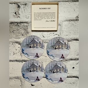 Keirstead “Tuckered Out” Coaster Set of 4 – Vintage Winter Canadiana